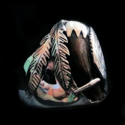 EAGLE AND BEAR CLAW SILVER RING