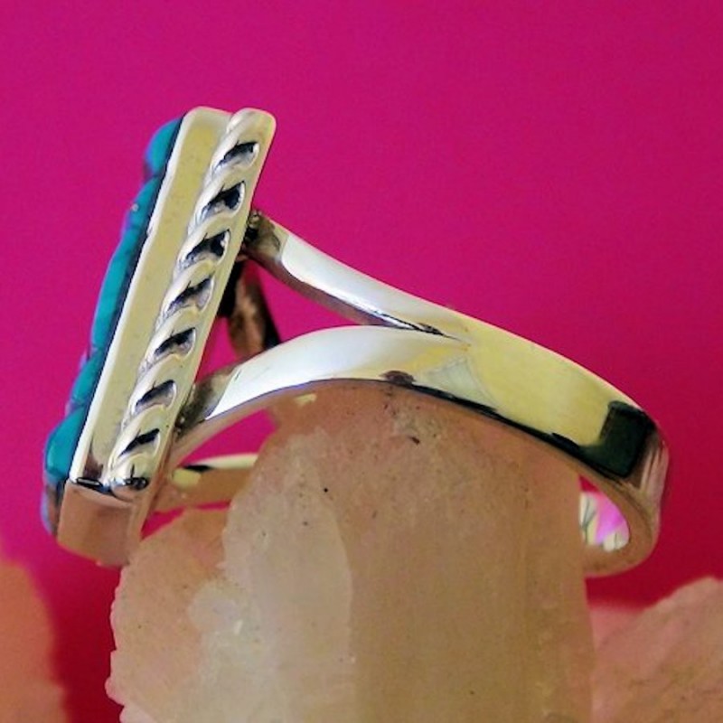 TÜRKIS UND KORALLE SILBER RING