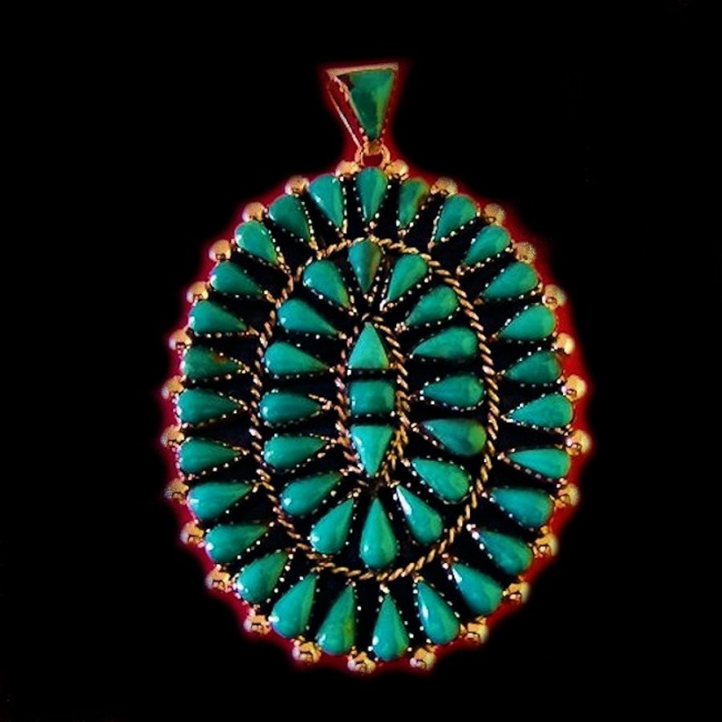 PENDENTIF NAVAJO OVALE TEARDROPS 