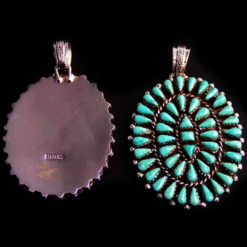 PENDENTIF NAVAJO OVALE TEARDROPS 