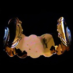 BRACELET BISON ET GUERRIER INDIEN CUIVRE ET ARGENT