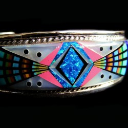 BRACELET ZUNI OPALE ET PIERRES