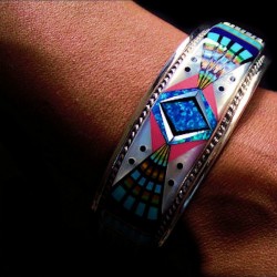 BRACELET ZUNI OPALE ET PIERRES