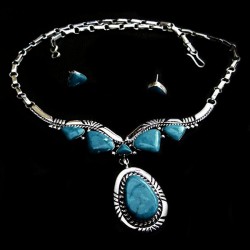 6 TURQUOISES ZUNI NECKLACE