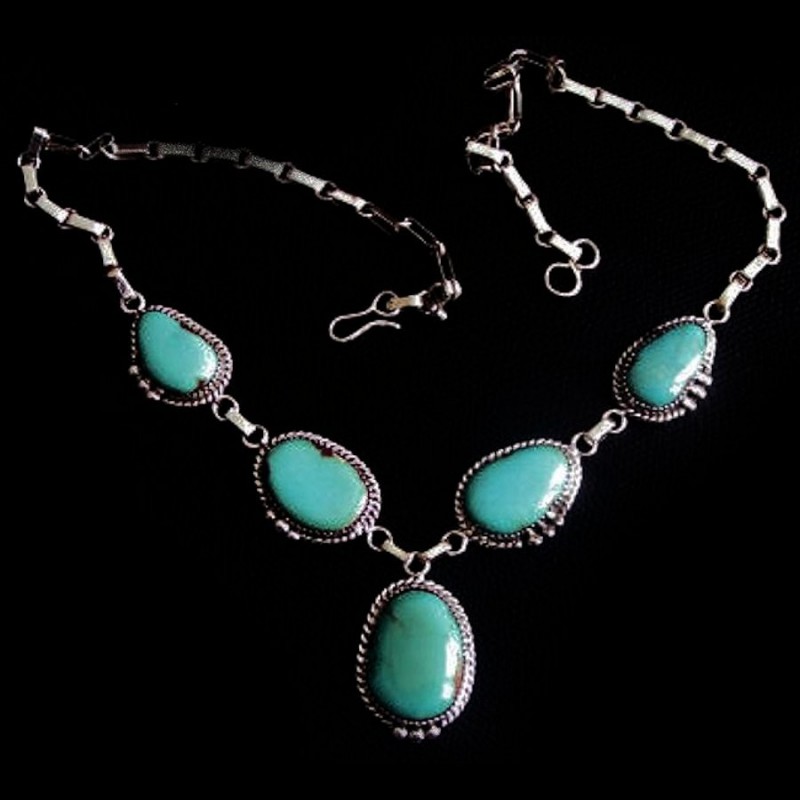 5 CABOCHONS HALSKETTE