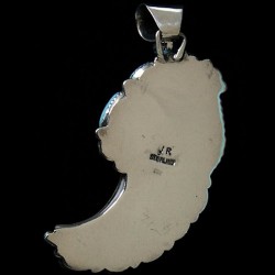 PENDENTIF GRIFFE D`OURS TURQUOISE ET CORAIL