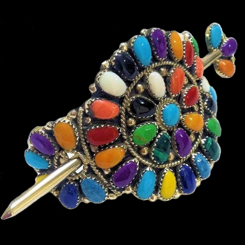 BARETTE A CHEVEUX PIERRES MULTICOLORES