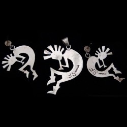 KOKOPELLI STERLING SILBER ANHÄNGER UND ORRINGHE