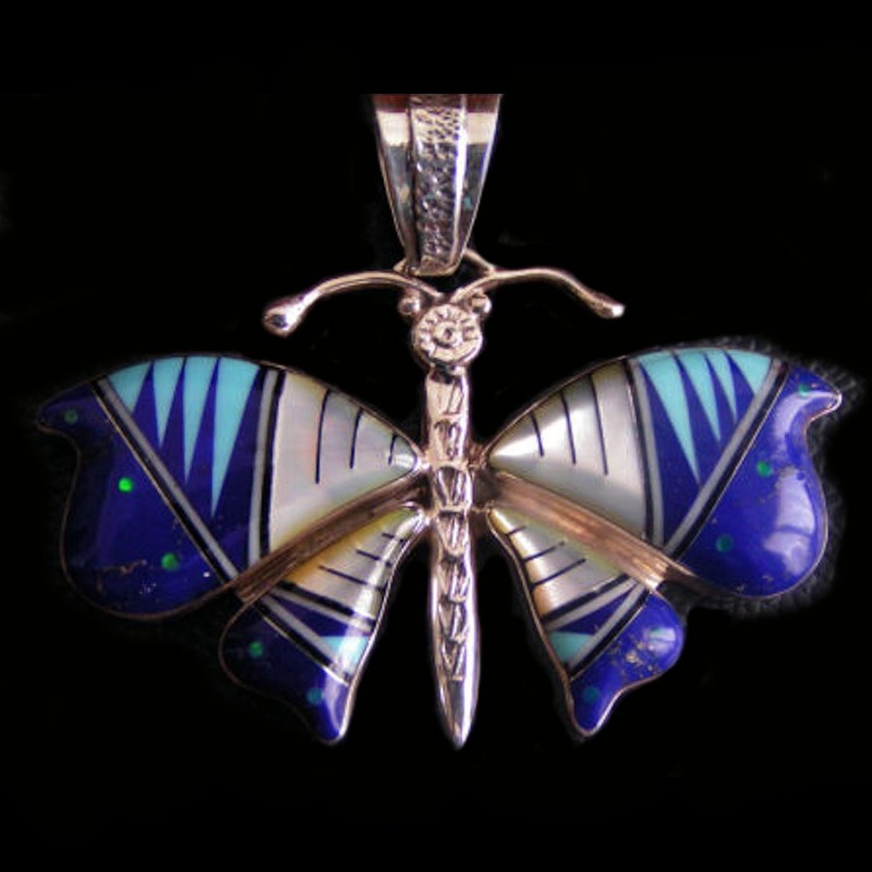 PENDENTIF PAPILLON BLEU