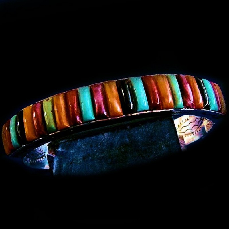 BRACELET NAVAJO ARGENT ET PIERRES