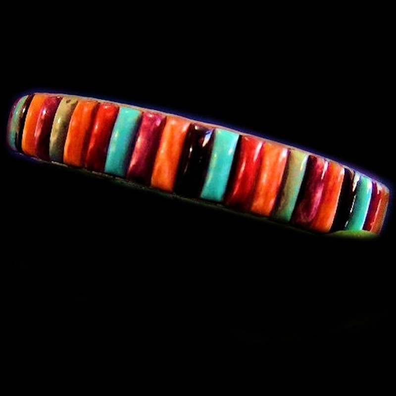 MULTI STONES NAVAJO SILVER BRACELET