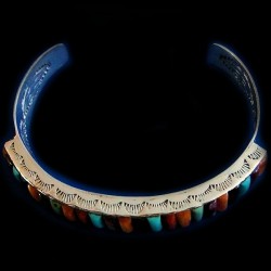 BRACELET NAVAJO ARGENT ET PIERRES