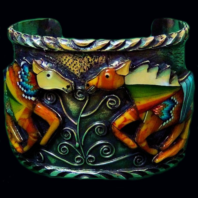 BRACELET ARGENT MASSIF CHEVAUX