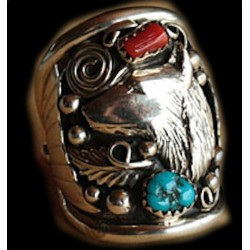 WOLF KOPF SILBER RING