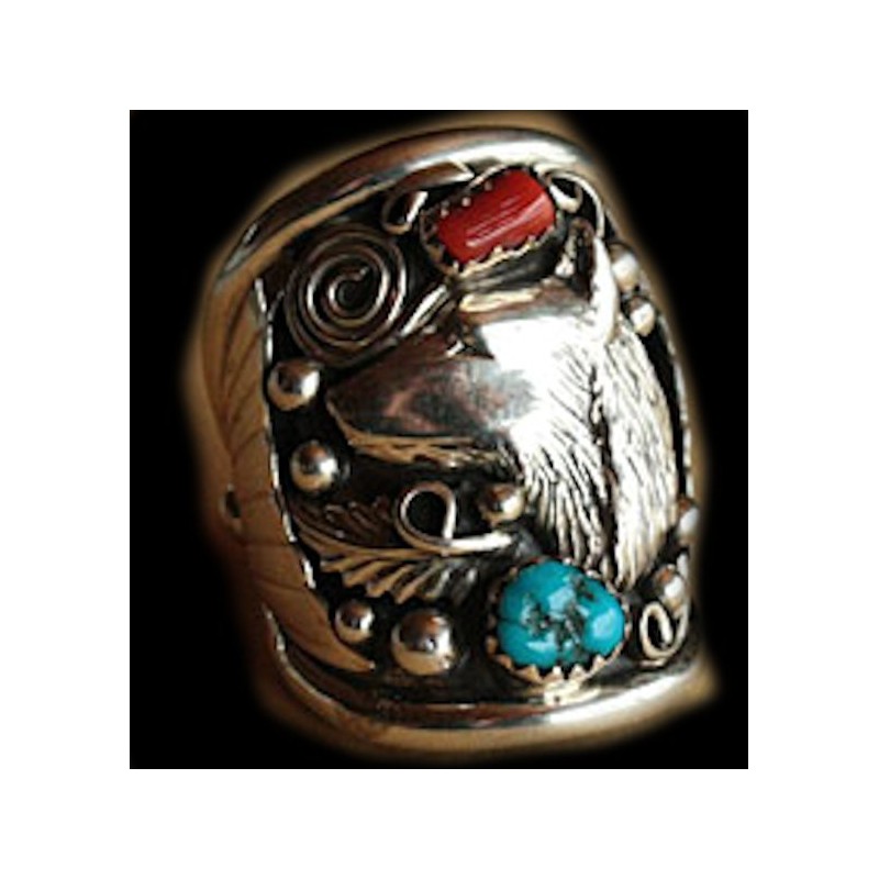 WOLF HEAD STERLING SILVER RING