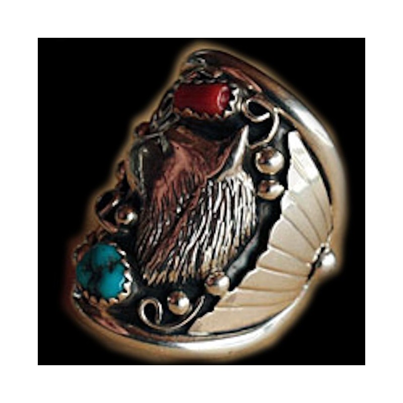 WOLF HEAD STERLING SILVER RING