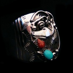 WOLF HEAD STERLING SILVER RING