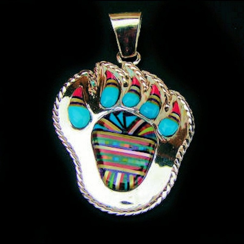  BEAR PAW STERLING SILVER PENDANT