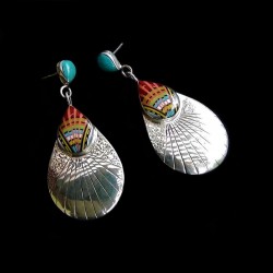 TROPFEN TEARDROPS ZUNI SILBER OHRRINGE