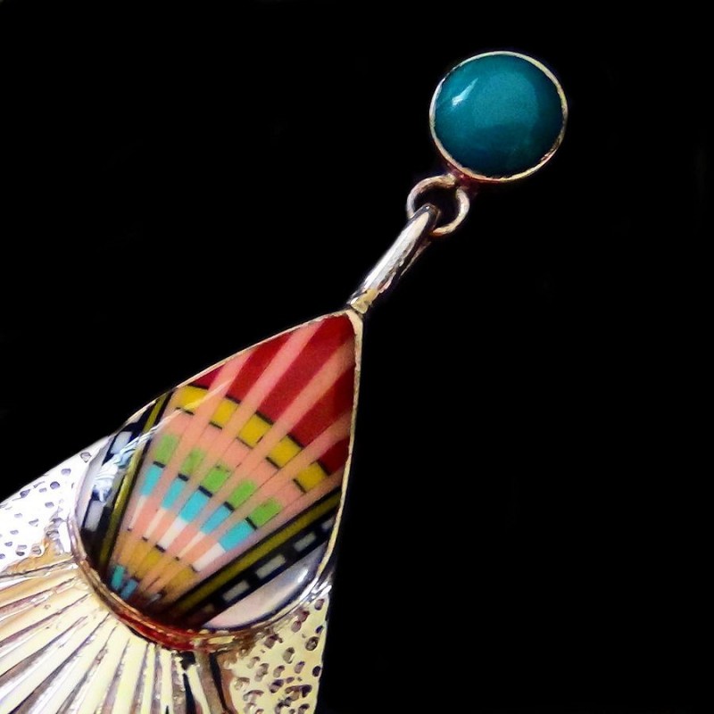 TROPFEN TEARDROPS ZUNI SILBER OHRRINGE