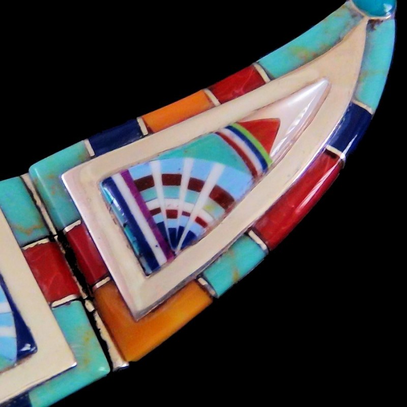 COLLIER ZUNI PIERRES MULTICOLORE THUNDERBIRD