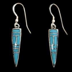 BOUCLES D'OREILLES POINTE DE FLECHE INLAY