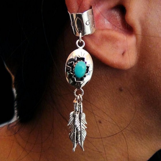 SHADOW BOX AND FEATHERS SILVER EARRINGS