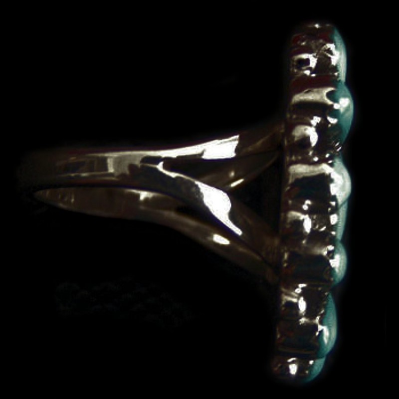 BAGUE FLEUR EN ARGENT ET PIERRE