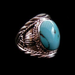 BAGUE ARGENT ET CABOCHON