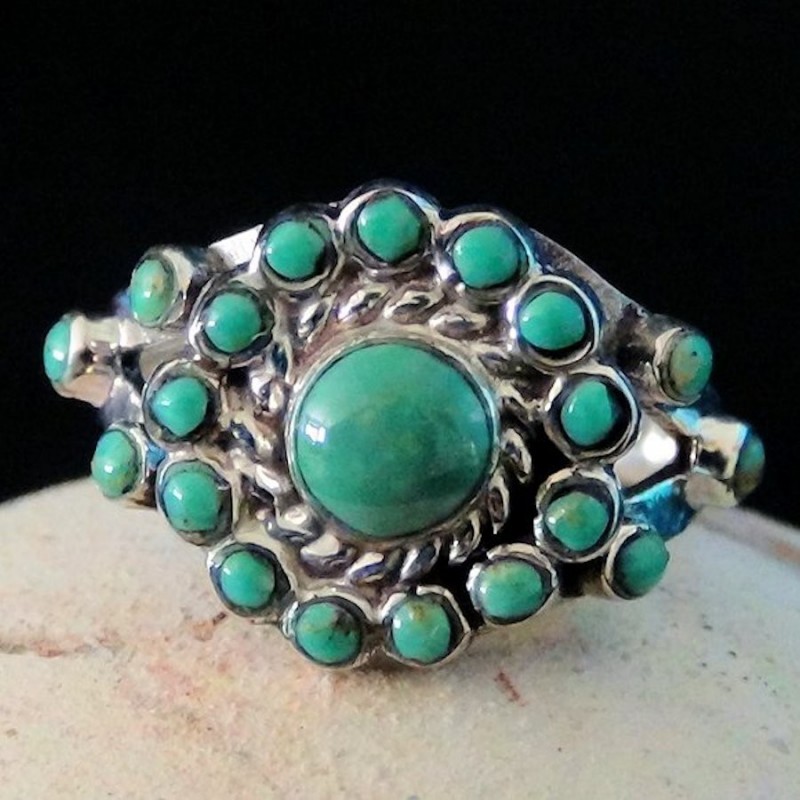 BAGUE ARGENT ET PIERRES