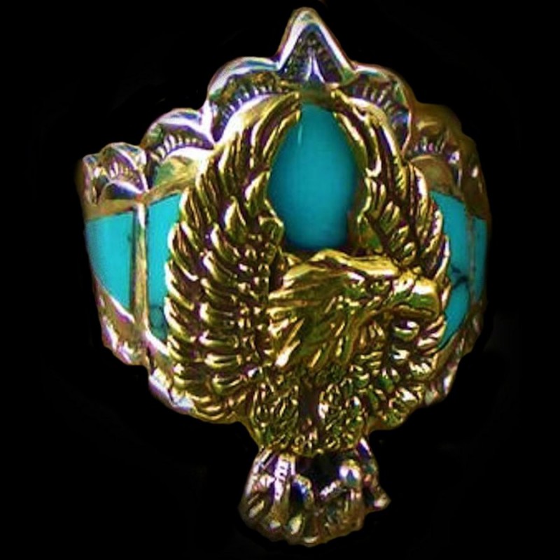 BAGUE ARGENT AIGLE EN BRONZE
