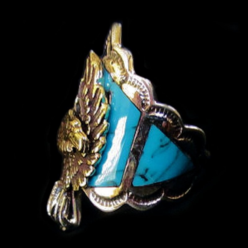 BAGUE ARGENT AIGLE EN BRONZE