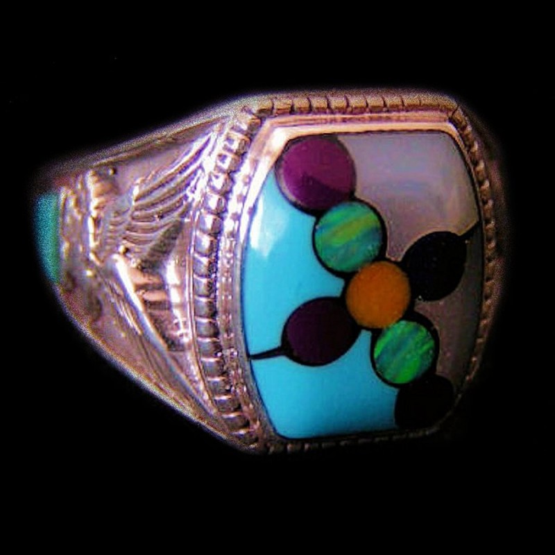 NAVAJO SYMBOL STERLINGSILVER RING