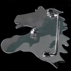 HORSE HEAD SILVER BELT BUCKLE