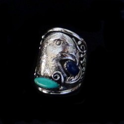EAGLE HEAD STERLING SILVER RING