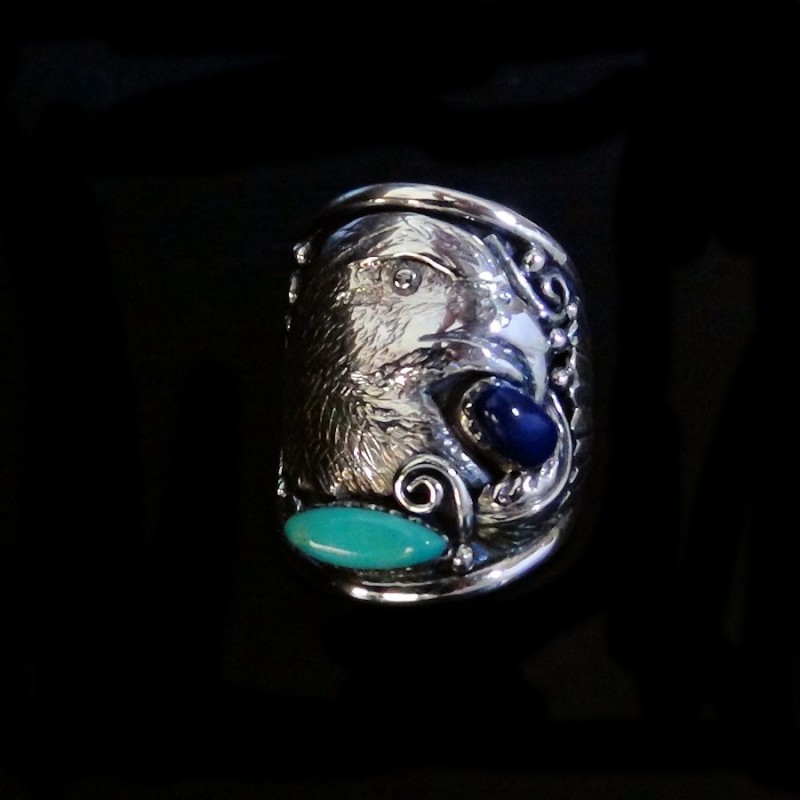 EAGLE HEAD STERLING SILVER RING