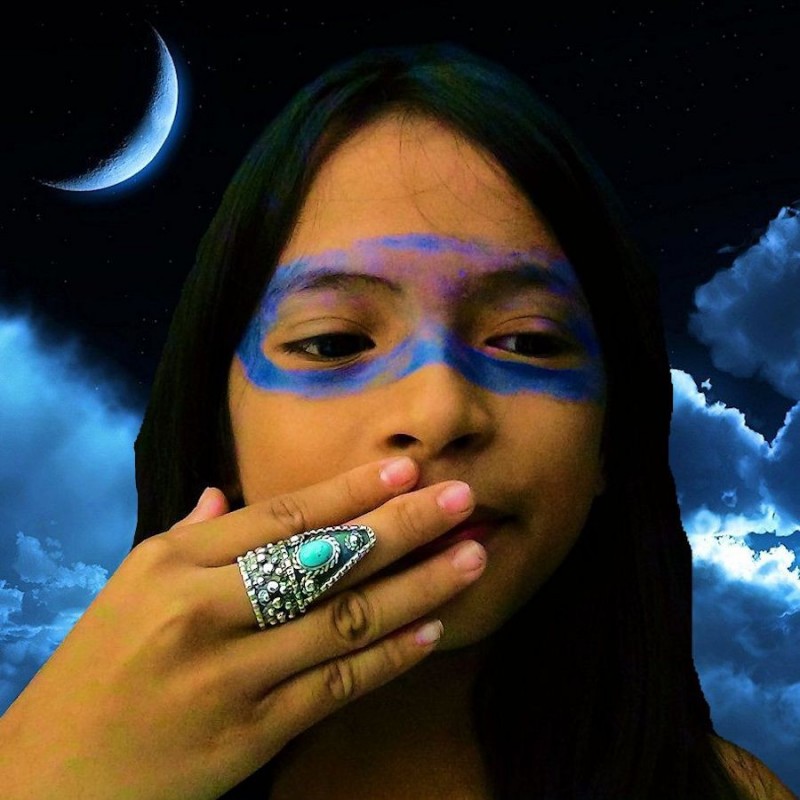 BAGUE NAVAJO FLECHE ARGENT ET TURQUOISE