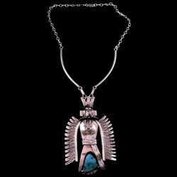 PENDENTIF KASHINA EN ARGENT ET TURQUOISE