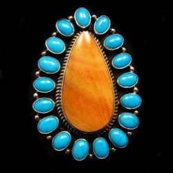 BAGUE TURQUOISE ET SPONDYLUS