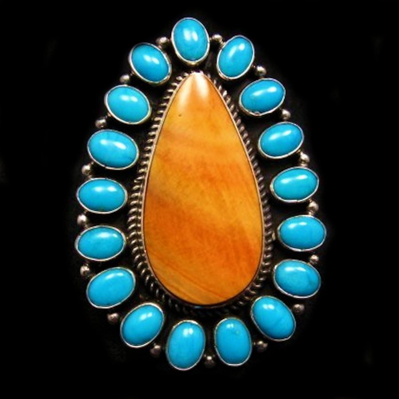 BAGUE TURQUOISE ET SPONDYLUS