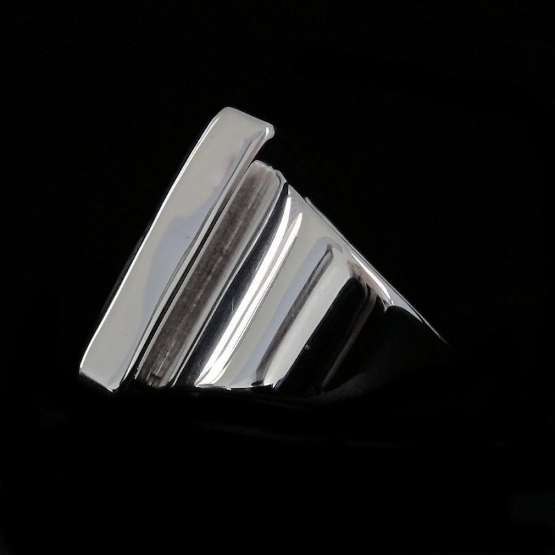 BAGUE NAVAJO ARGENT ET TURQUOISE RECTANGULAIRE