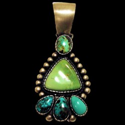 NAVAJO ANHÄNGER TURKÏS MIT 3 CABOCHONS