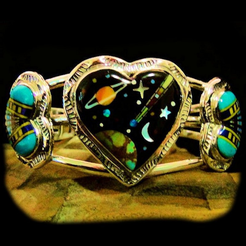 BRACELET COEUR UNIVERS EN ARGENT