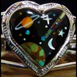 BRACELET COEUR UNIVERS EN ARGENT