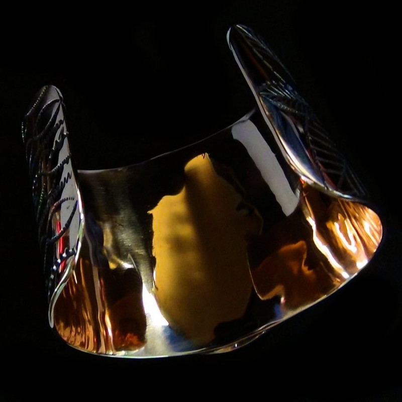 BACELET VINTAGE EN CUIVRE ET BRONZE CHEF INDIEN