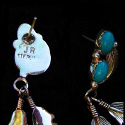 STONES AND FEATHERS SILVER EARRINGS