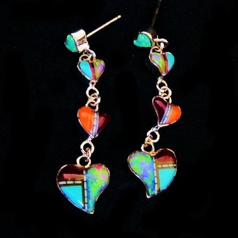 HEARTS SILVER EARRINGS