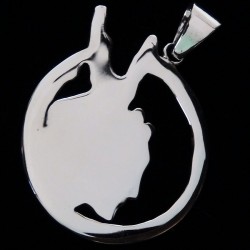 PENDENTIF TETE DE GUERRIER INDIEN EN ARGENT