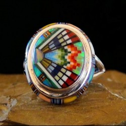 BAGUE ARGENT MULTICOLORE