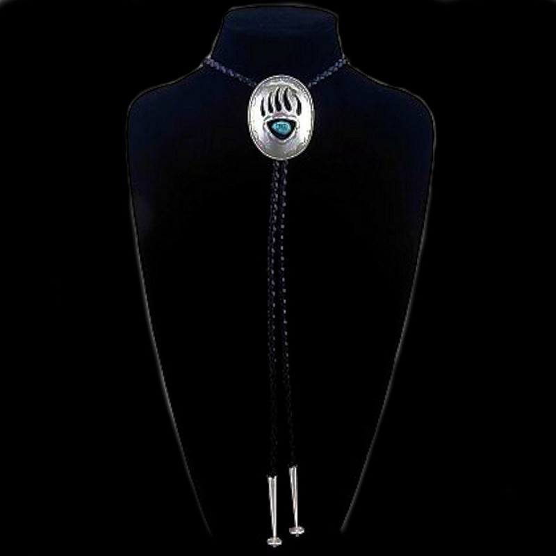 BEAR PAW STERLING SILVER BOLO-TIE